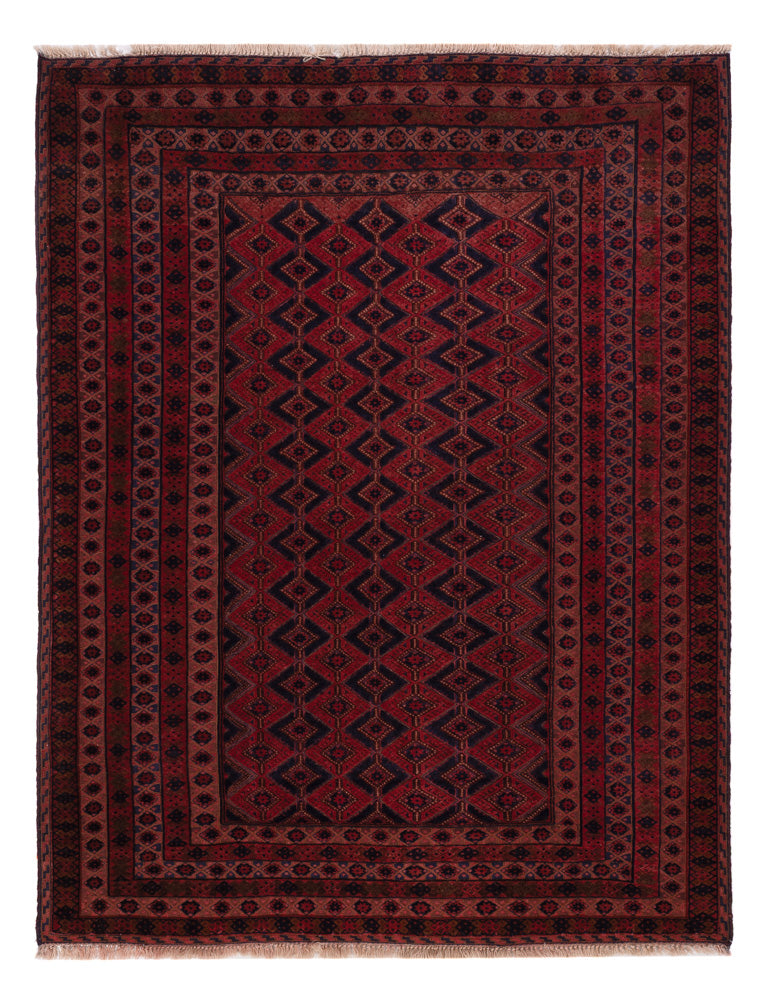 Kelim Afghan Teppich 155x203cm - dunkelrot