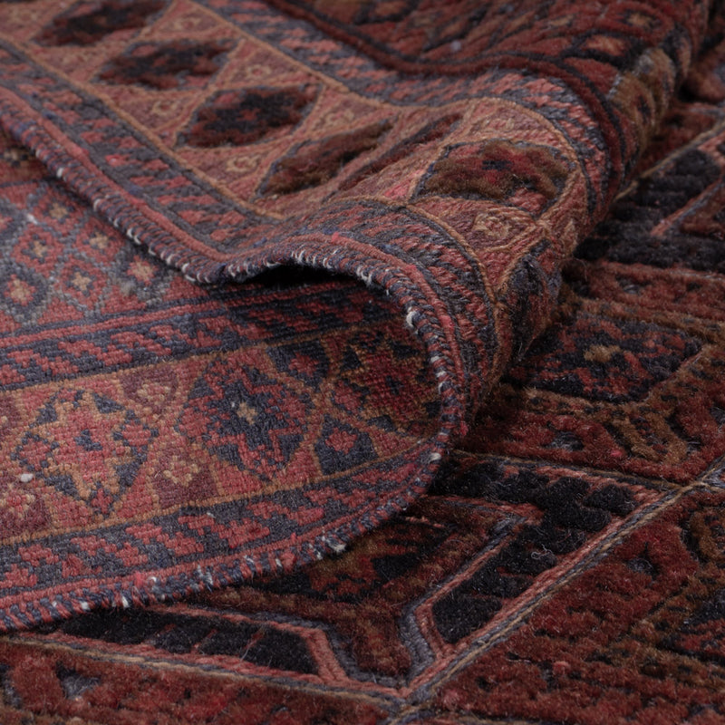 Kelim Afghan Teppich 163x203cm - dunkelrot
