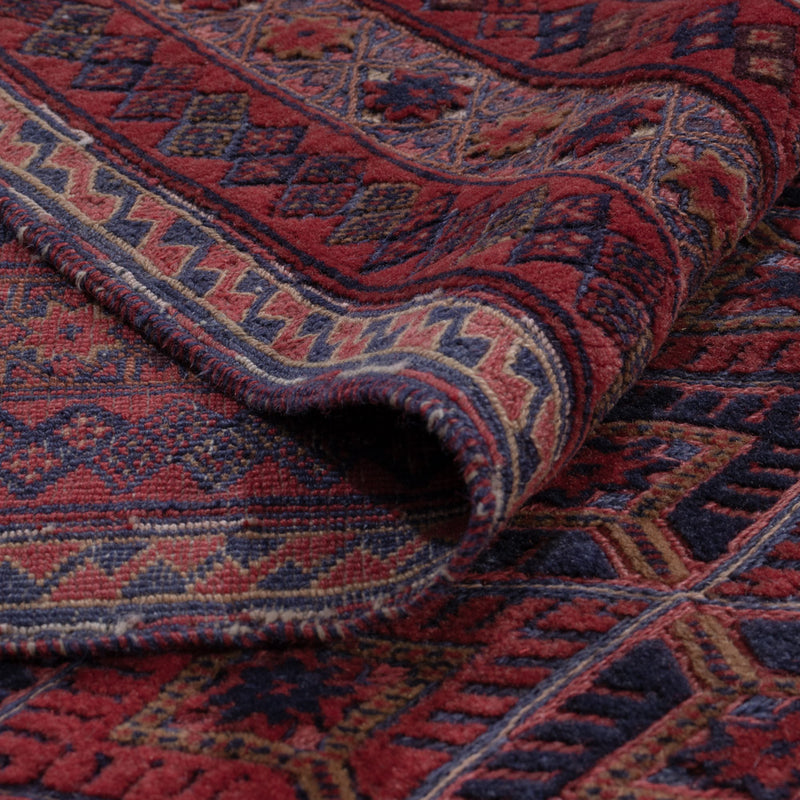 Kelim Afghan Teppich 159x195cm - dunkelrot