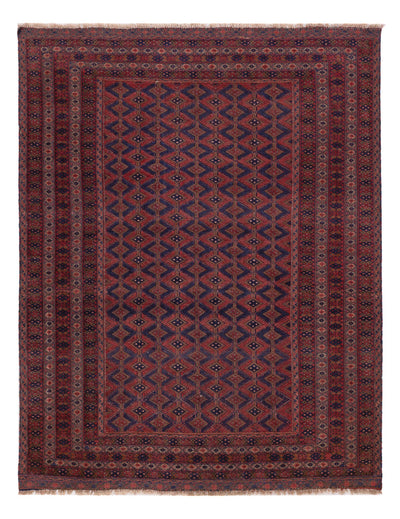 Kelim Afghan Teppich 146x193cm - dunkelrot