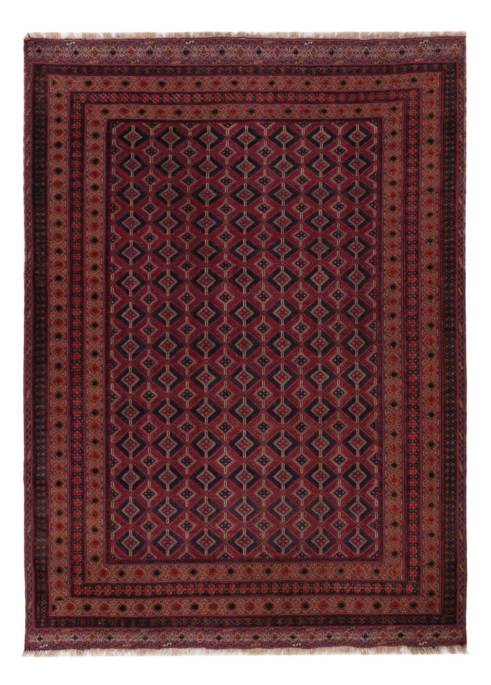Kelim Afghan Teppich 150x213cm - dunkelrot