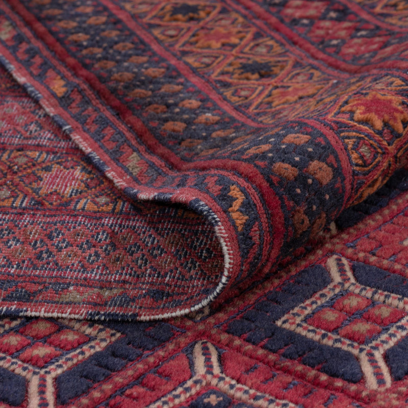 Kelim Afghan Teppich 150x213cm - dunkelrot