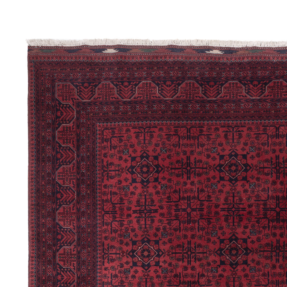 Afghan Teppich 200x293cm - Orientteppich - dunkelrot