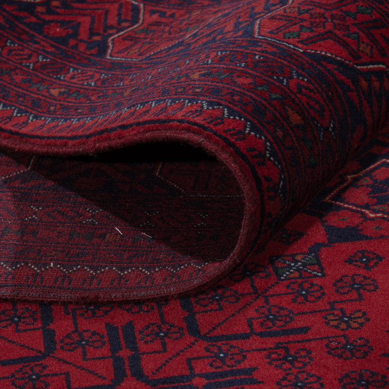 Afghan Teppich 200x293cm - Orientteppich - dunkelrot