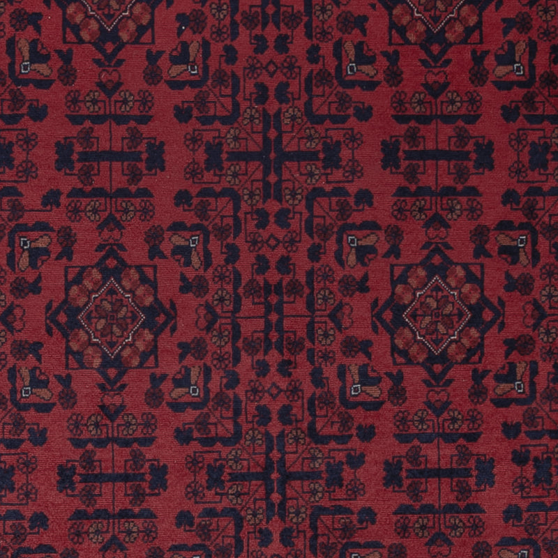 Afghan Teppich 195x298cm - Orientteppich - dunkelrot