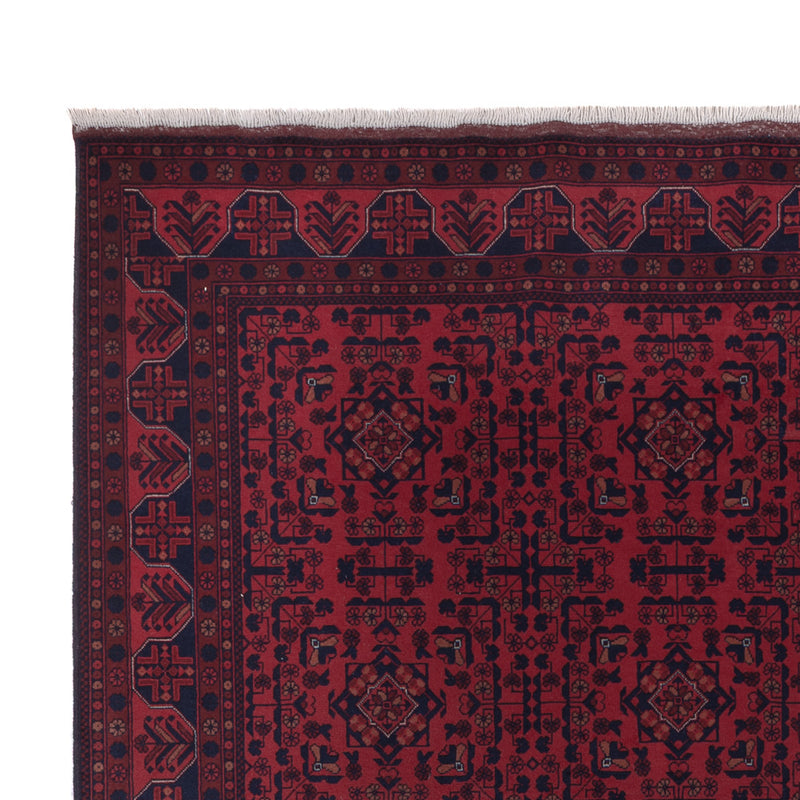 Afghan Teppich 195x298cm - Orientteppich - dunkelrot