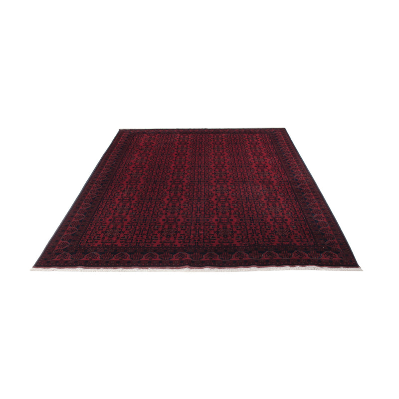 Afghan Teppich 195x298cm - Orientteppich - dunkelrot