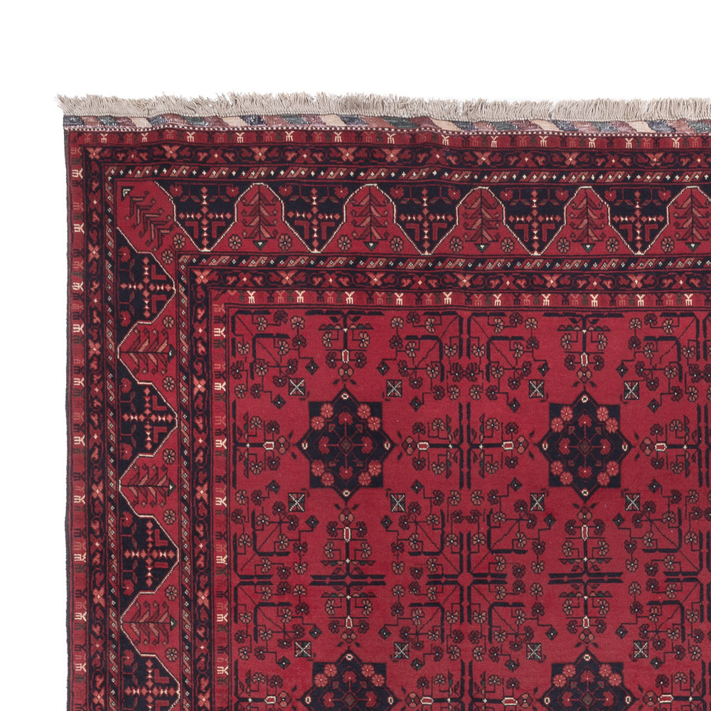 Afghan Teppich 193x302cm - Orientteppich - dunkelrot