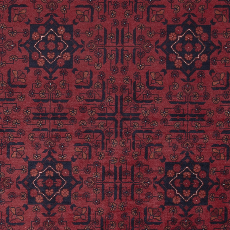 Afghan Teppich 199x281cm - Orientteppich - dunkelrot