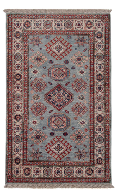 Kazak Teppich 77x126cm - Orientteppich - hellblau