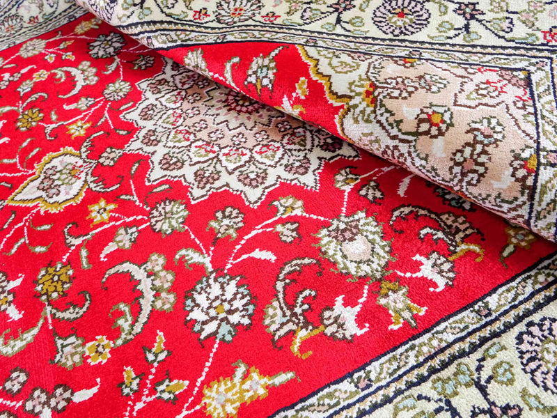 China Seide Teppich 78x122cm - Orientteppich - rot