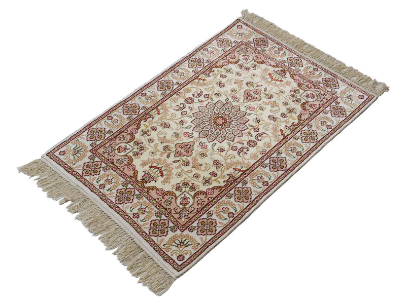 China Seide Teppich 60x89cm - Orientteppich - hellbeige