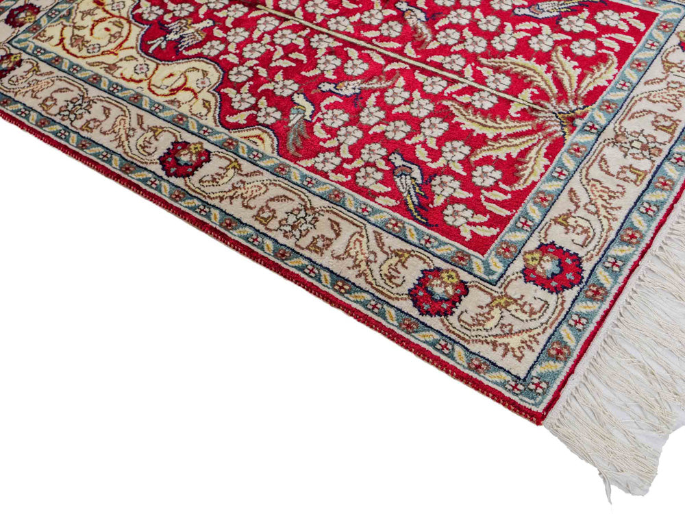 China Seide Teppich 58x87cm - Orientteppich - hellrot