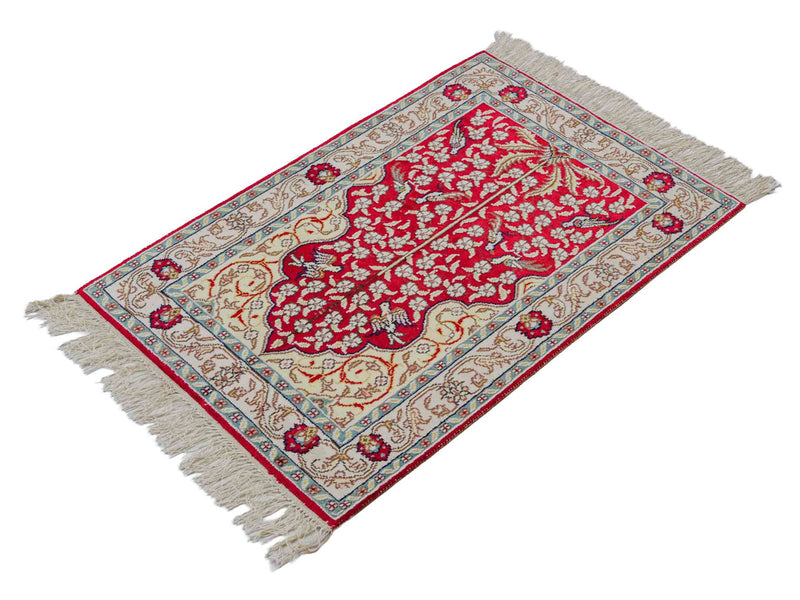 China Seide Teppich 58x87cm - Orientteppich - hellrot
