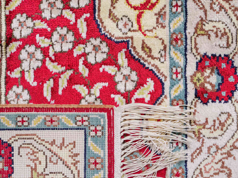 China Seide Teppich 58x87cm - Orientteppich - hellrot