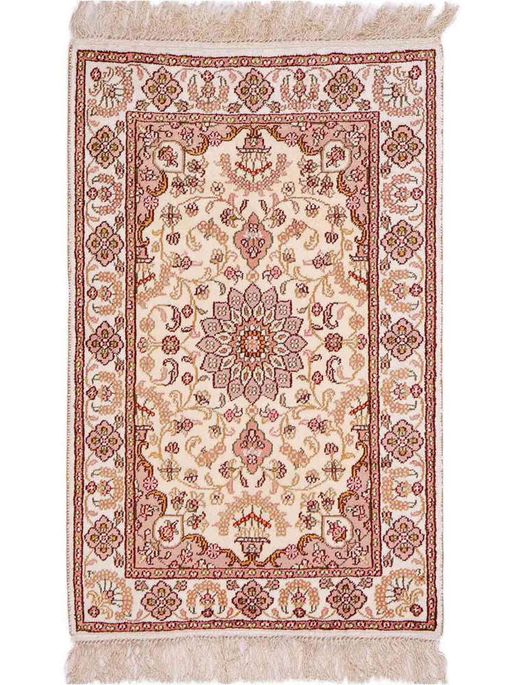 China Seide Teppich 59x88cm - Orientteppich - hellbeige