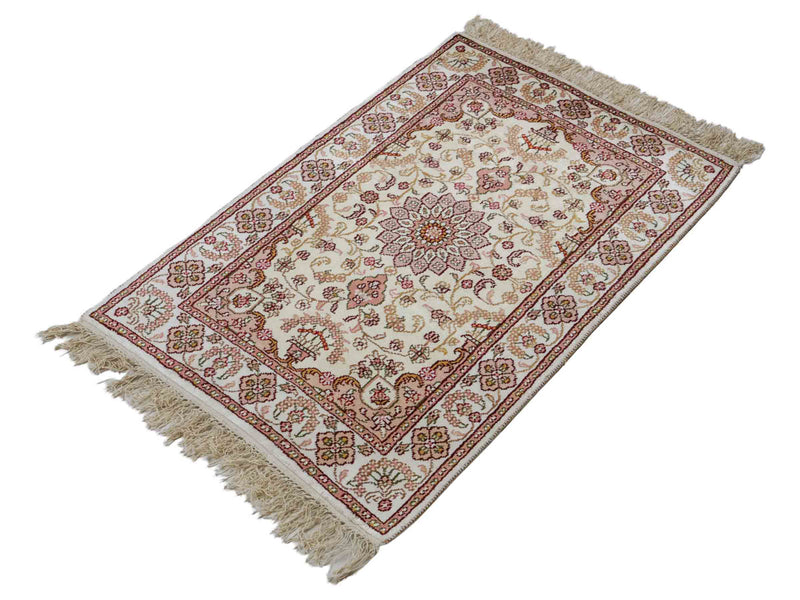 China Seide Teppich 59x88cm - Orientteppich - hellbeige