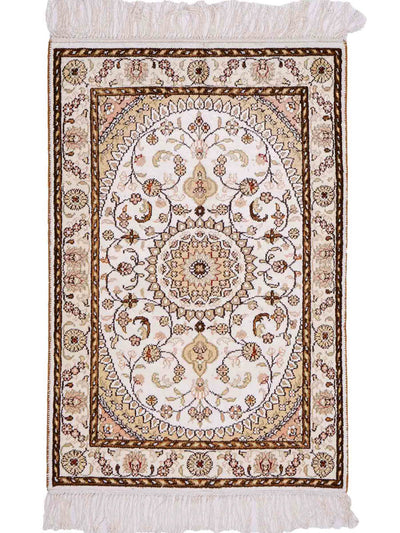 China Seide Teppich 61x89cm - Orientteppich - creme