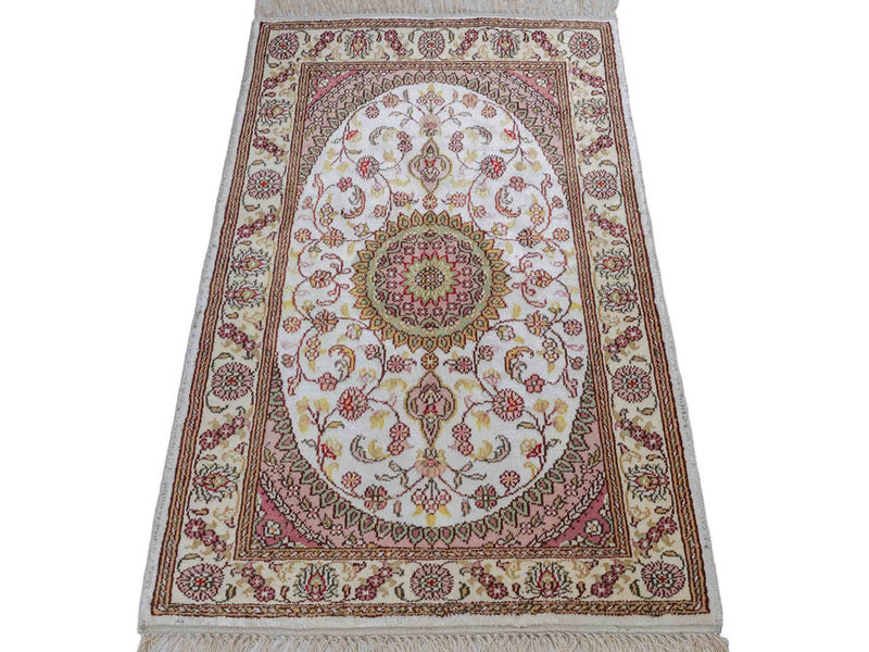 China Seide Teppich 59x90cm - Orientteppich - creme
