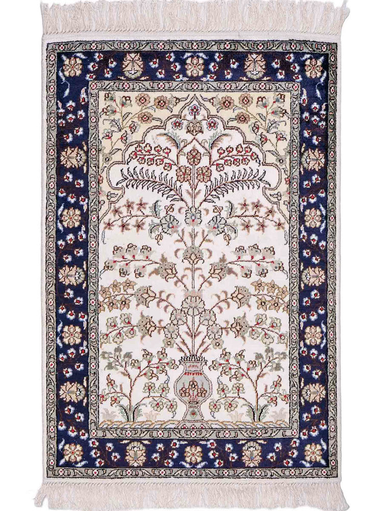 China Seide Teppich 62x90cm - Orientteppich - creme