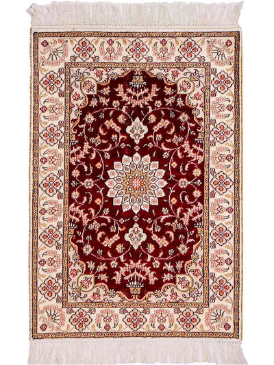 China Seide Teppich 63x90cm - Orientteppich - dunkelblau