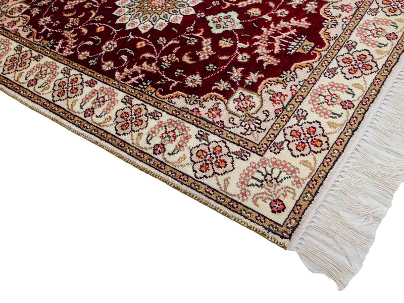 China Seide Teppich 63x90cm - Orientteppich - dunkelblau