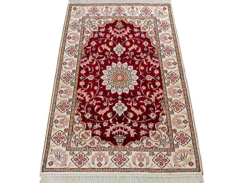 China Seide Teppich 63x90cm - Orientteppich - dunkelblau