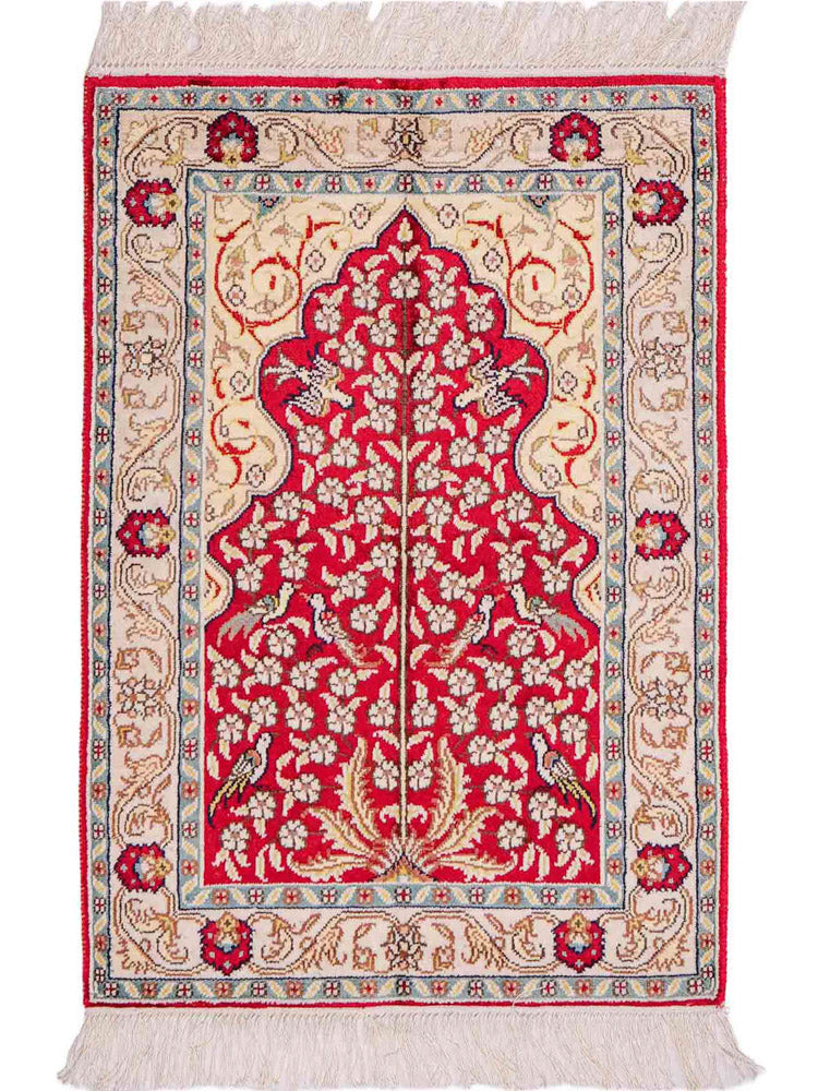 China Seide Teppich 58x86cm - Orientteppich - hellrot