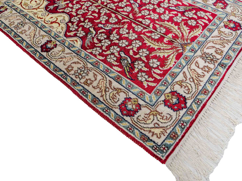 China Seide Teppich 58x86cm - Orientteppich - hellrot