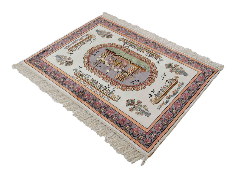 China Seide Teppich 91x123cm - Orientteppich - beige
