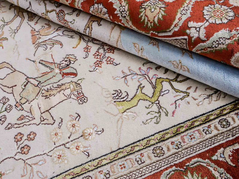 China Seide Teppich 123x178cm - Orientteppich - beige