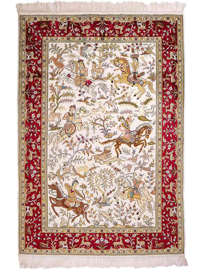 China Seide Teppich 123x180cm - Orientteppich - beige