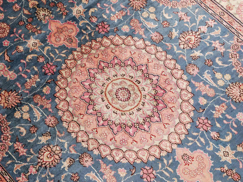 China Seide Teppich 123x192cm - Orientteppich - blau