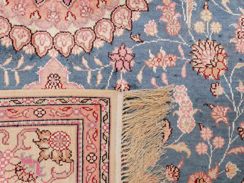 China Seide Teppich 123x192cm - Orientteppich - blau