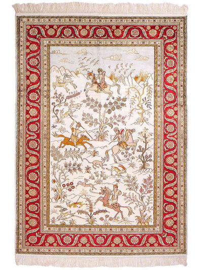 China Seide Teppich 125x184cm - Orientteppich - beige
