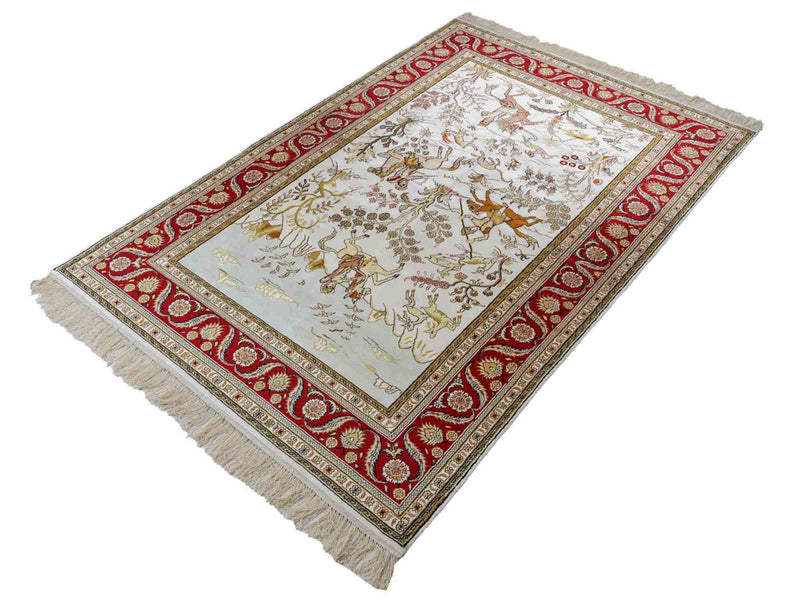 China Seide Teppich 125x184cm - Orientteppich - beige