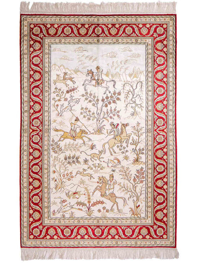 China Seide Teppich 124x183cm - Orientteppich - beige