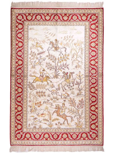 China Seide Teppich 127x185cm - Orientteppich - beige