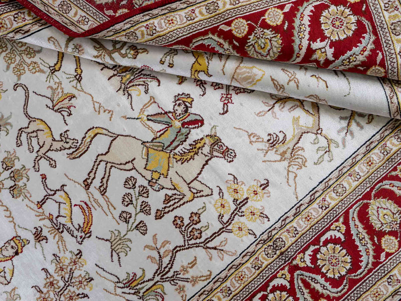 China Seide Teppich 127x185cm - Orientteppich - beige