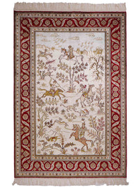 China Seide Teppich 126x183cm - Orientteppich - beige – product image