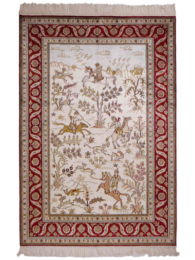 China Seide Teppich 126x183cm - Orientteppich - beige