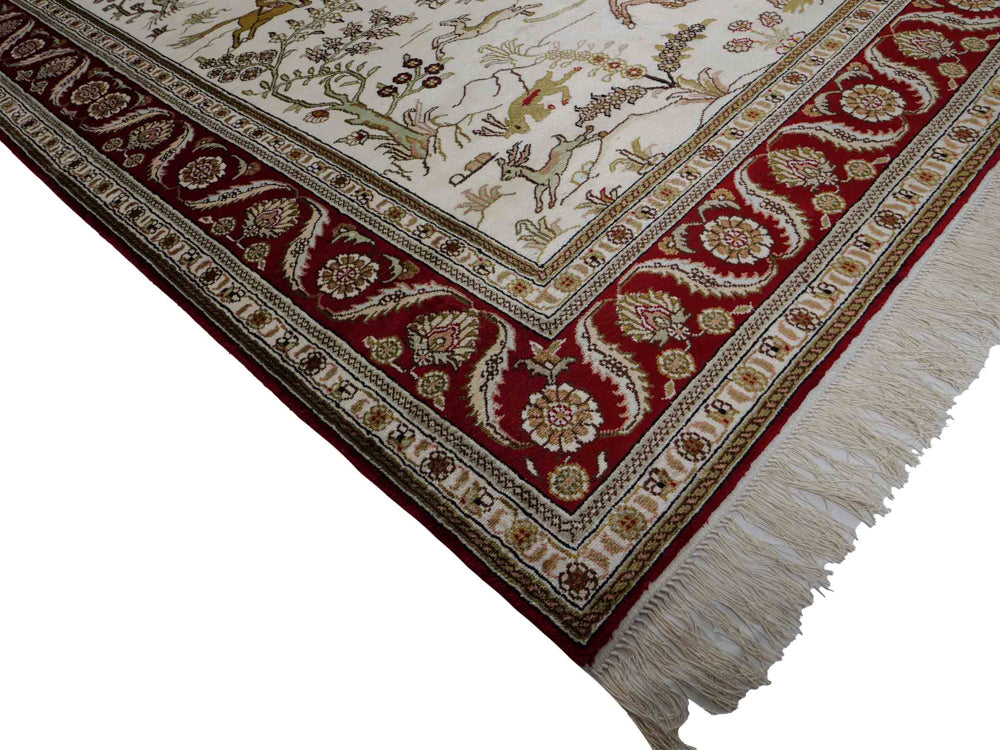 China Seide Teppich 126x183cm - Orientteppich - beige