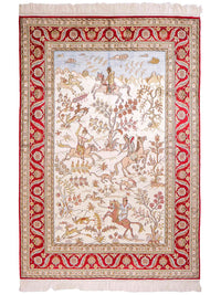 China Seide Teppich 124x176cm - Orientteppich - beige – product image