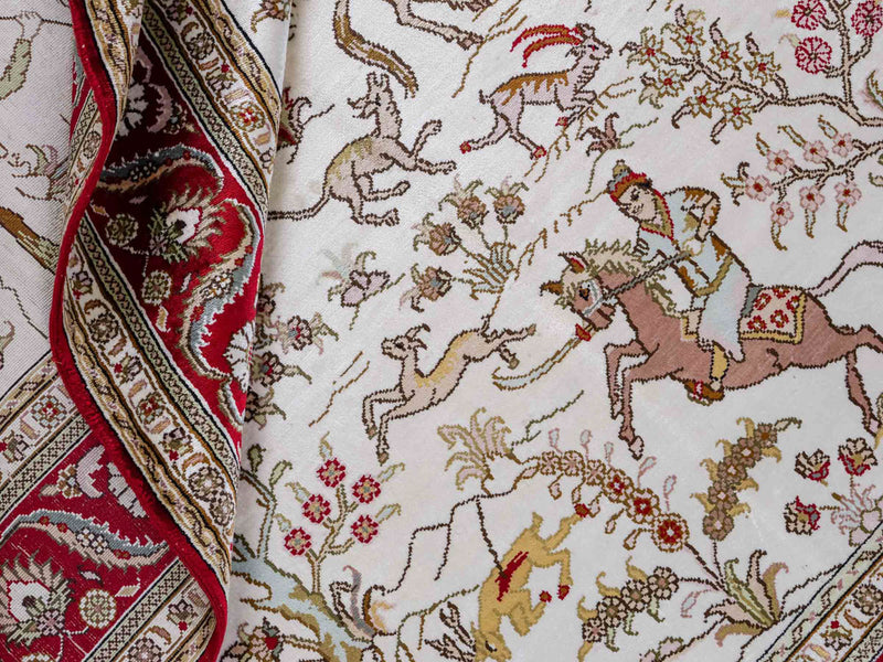 China Seide Teppich 126x185cm - Orientteppich - beige