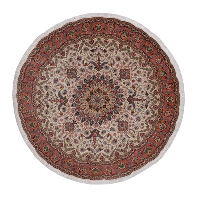 Täbriz - 50 Raj Teppich 200x200cm - Perserteppich - beige