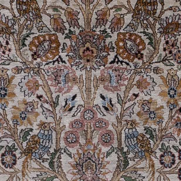 Kaschmir Seide Teppich 116x186cm - Orientteppich - dunkelbeige