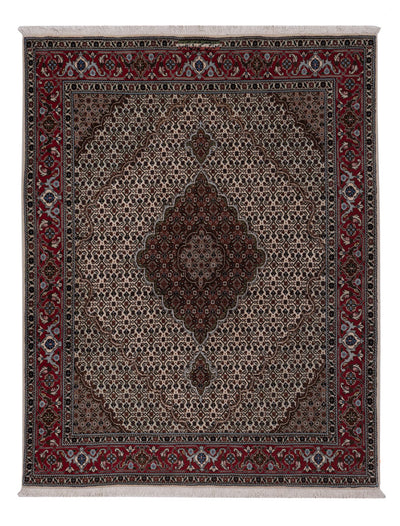 Täbriz - 40 Raj Teppich 138x206cm - Perserteppich - dunkelbeige