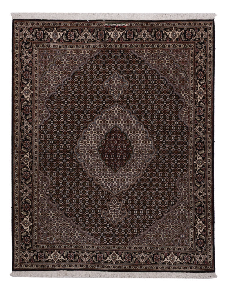 Täbriz - 40 Raj Teppich 152x197cm - Perserteppich - dunkelbeige