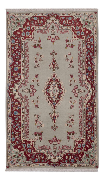 Kerman Teppich 123x214cm - Perserteppich - hellgrau