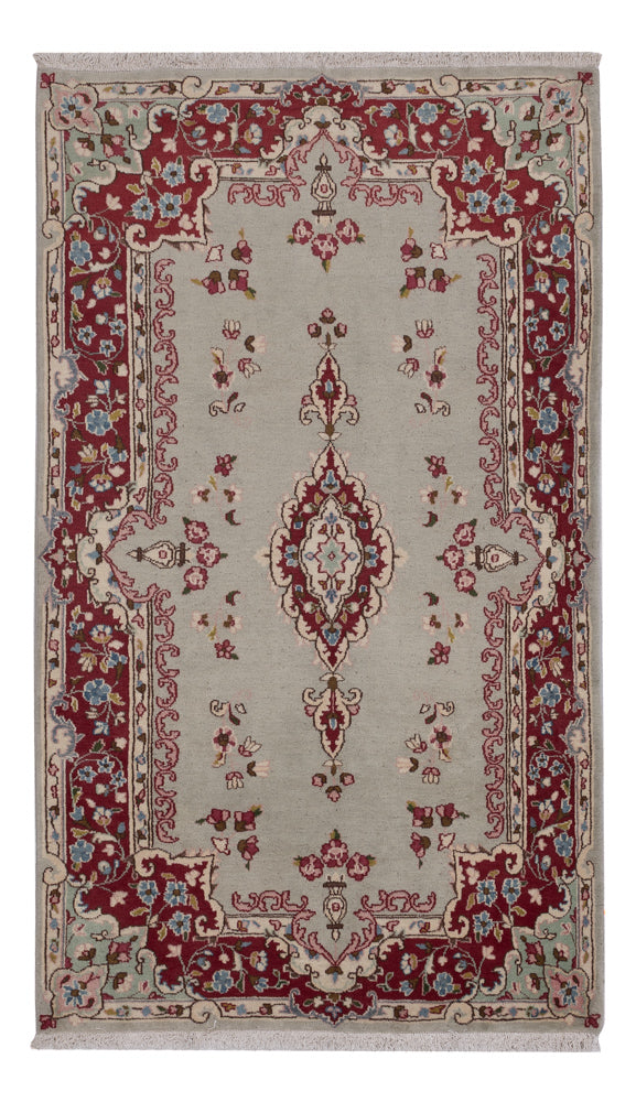 Kerman Teppich 123x214cm - Perserteppich - hellgrau